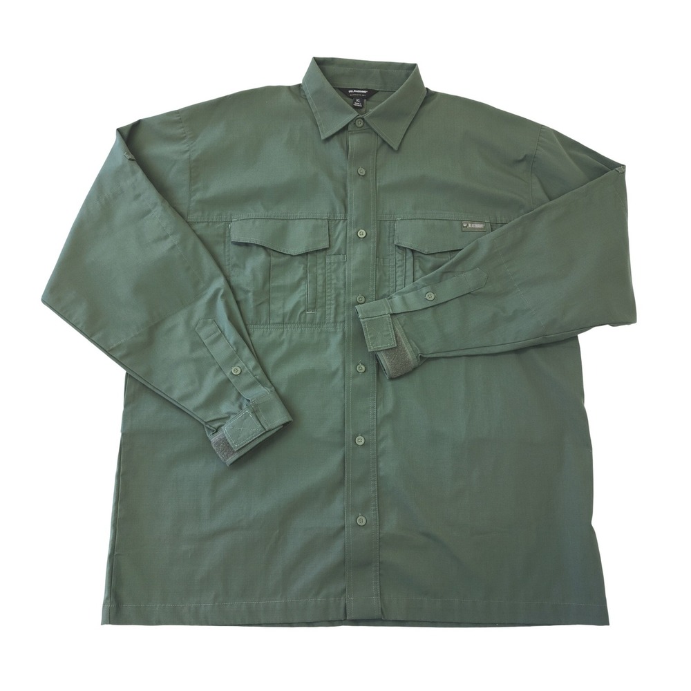 Blackhawk Mens Tactical Shirt XL Green Ripstop Long Sleeve Button‎ Up Utility